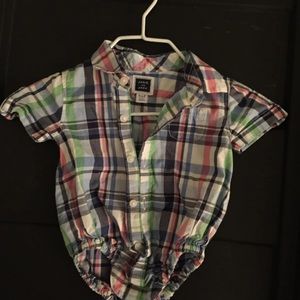 Janie And Jack dress shirt onesie